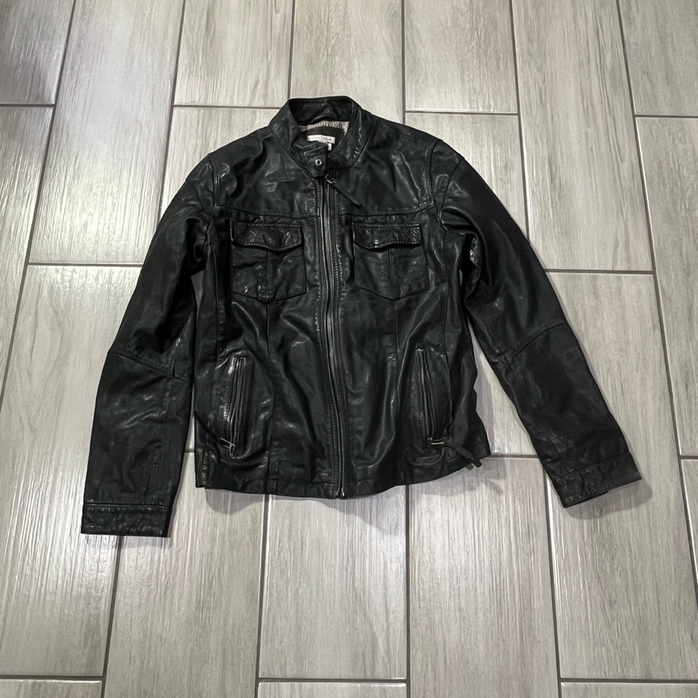 carjon 2 cobalt Women black lether jacket